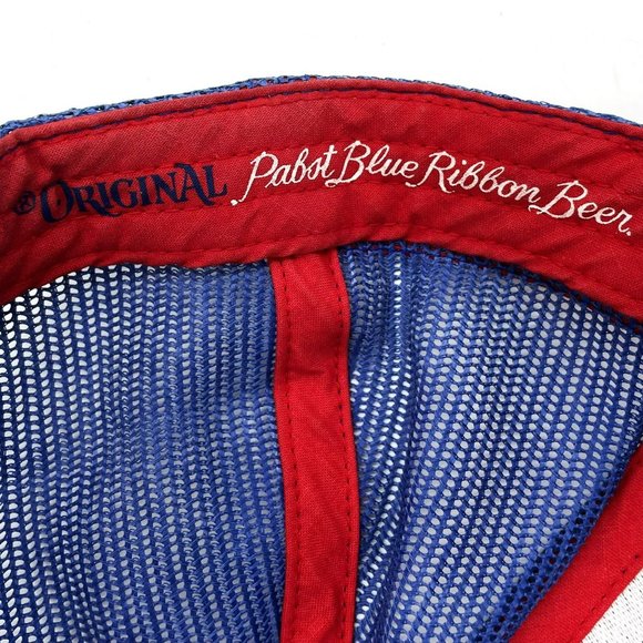 Vtg Pabst Blue Ribbon Beer O'Neill Blue Snap Back Mesh Truckers Baseball Hat Cap - Picture 8 of 8